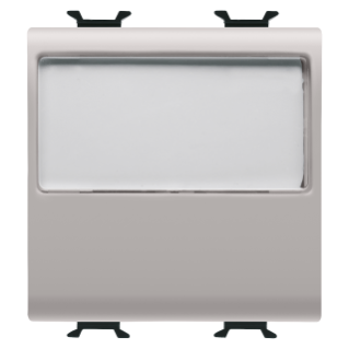 Push-button with illuminated name plate 250v ac - no 10a - 2 modules - natural beige - chorus