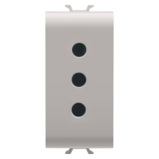 Italian standard socket-outlet 250v ac - 2p+e 10a - p11 - 1 module - natural beige - chorus
