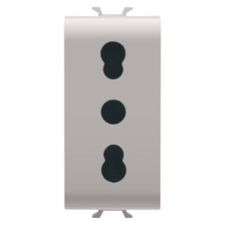 Italian standard socket-outlet 250v ac - 2p+e 16a dual amperage - p11-p17 - 1 module - natural beige - chorus