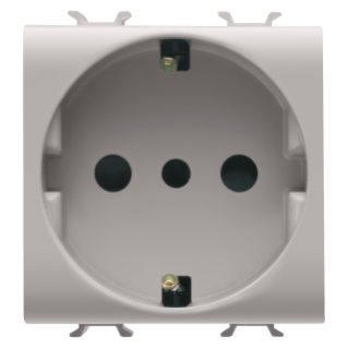 Italian/german standard socket-outlet 250v ac - 2p+e 16a - p30 - 2 modules - natural beige - chorus