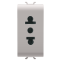 Euro-american standard socket-outlet 250/125v ac - 2p+e 15a - 1 module - natural beige - chorus