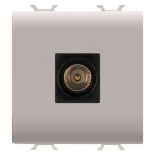 Coaxial tv socket-outlet, class a shielding - iec male connector 9.5mm - direct  - 2 modules - natural beige - chorus