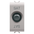 Coaxial tv/sat socket-outlet, class a shielding - female f connector - direct with current passing - 1 module - natural beige - chorus