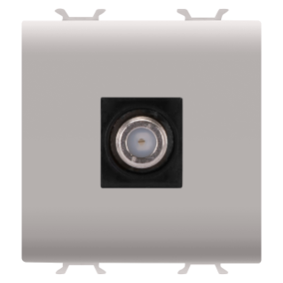 Coaxial tv socket-outlet, class a shielding - female f connector - direct - 2 modules - natural beige - chorus