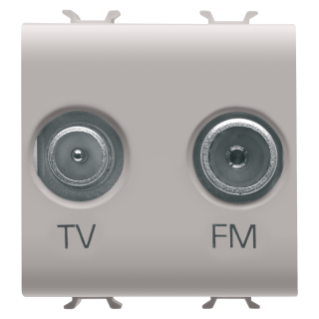 Socket-outlet tv-fm - direct - 2 modules - natural beige - chorus