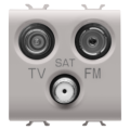 Socket-outlet tv-fm-sat - direct - 2 modules - natural beige - chorus