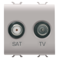 Socket-outlet tv-sat - direct - 2 modules - natural beige - chorus