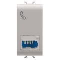 British standard telephone socket - 6 contacts - screw-on terminals - 1 module - natural beige - chorus