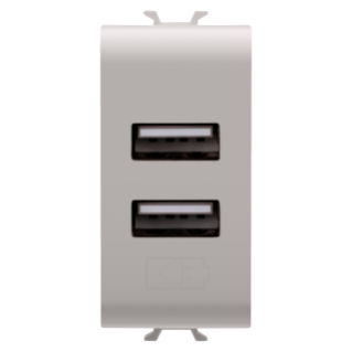 Dual usb-a charger - 1 module  - natural beige - chorus