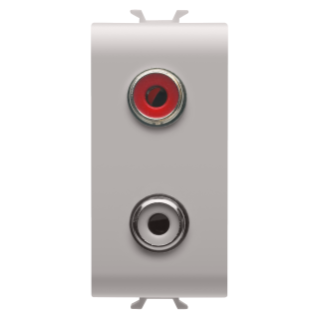 Audio and video socket -  double rca - 1 module - natural beige - chorus