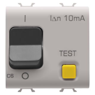 Residual current breaker with overcurrent protection - c characteristic - class a - 1p+n 6a 230vac 10ma - 2 modules - natural beige - chorus