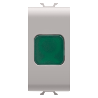 Single indicator lamp - green - 1 module - natural beige - chorus