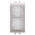 Double indicator lamp - opal - 1 module - natural beige - chorus