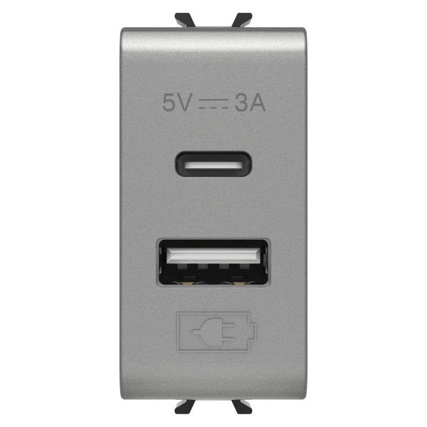 Chargeur double usb a+c 5v 3a 1m tit.