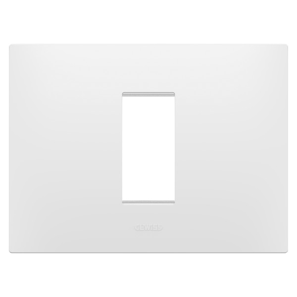 Plaque ego rectangulaire 1p blanc satin