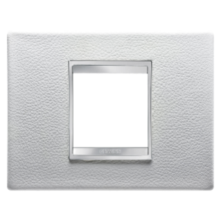 Plaque Lux 2p Cuir Blanc