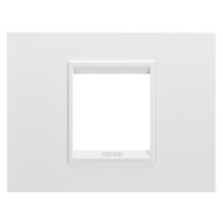 Plaque Lux 2p Metal Blanc Monocrome