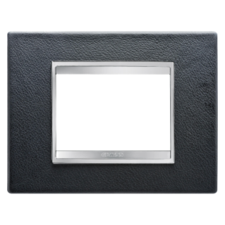 Plaque lux 3p cuir noir