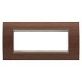 Plaque lux rectangulaire 6p bois noyer