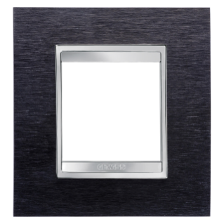 Plaque Lux Int. 2p Aluminium Noir