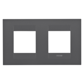 Geo international plate - in painted technopolymer - 2+2 modules horizontal - satin black - chorus