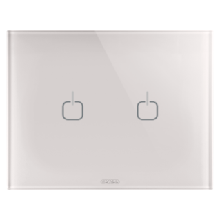 Ice touch plate - glass - 2 symbols - natural beige - chorus