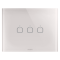 Ice touch plate - glass - 3 symbols - natural beige - chorus