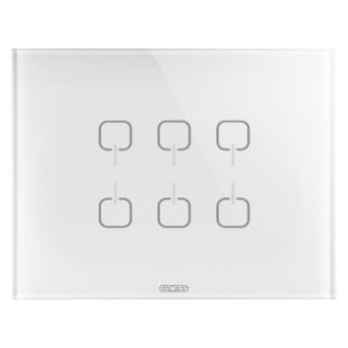 Plaque ice touch knx blanc 6 symb.