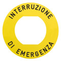 Harmony - étiquet plate - jaune - 'interruzione di emergenza' - Ø60 - pr zbz1605