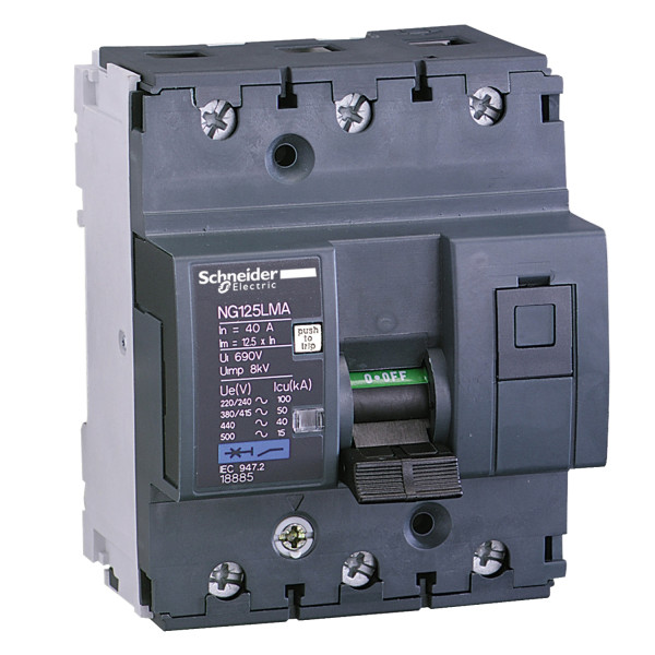 Schneider Electric Disjoncteur Moteur Ng125Lma - 12,5 A - 3P 3D - Déclencheur Magnétique