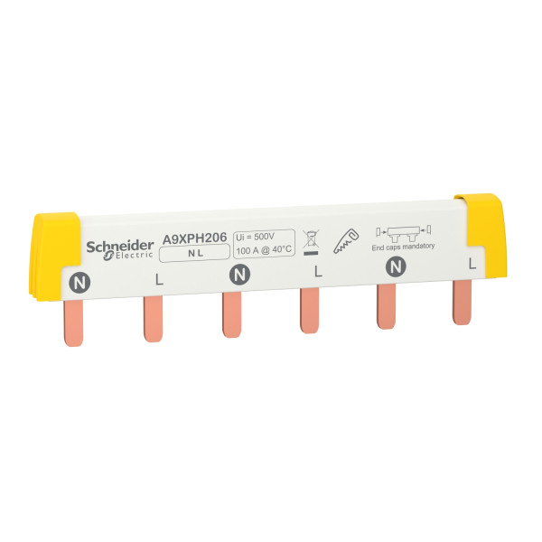 Acti9 ic60 - peigne de raccordement à dents - 2p - 100a - 6 modules de 18mm