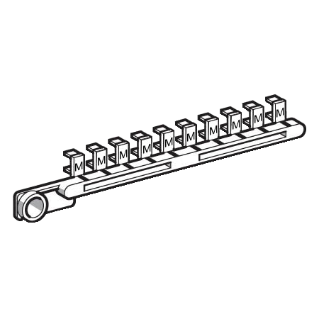 Schneider Electric Repère encliquetable blanc 25 Brochettes de 10 Caractère M