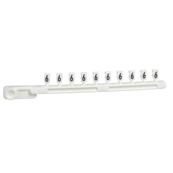 Schneider Electric Repère encliquetable blanc 25 Brochettes de 10 Caractère 6