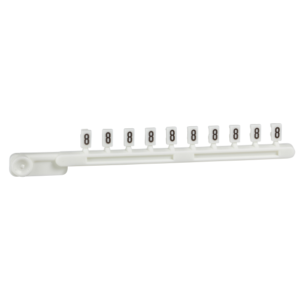 Schneider Electric Repère encliquetable blanc 25 Brochettes de 10 Caractère 8