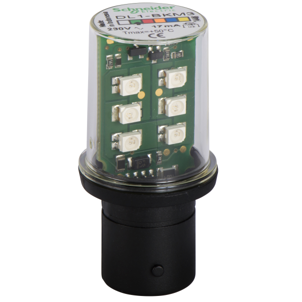 Schneider Electric Lampe de Signalisation Del Clignotante Vert Ba 15D 230 V