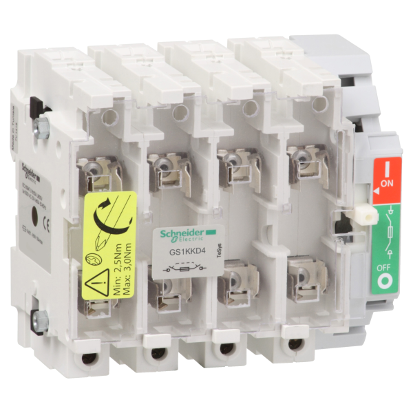 Schneider Electric Bloc de Base Interrupteur sectionneur Fusible Gs1 4P 4 F Din 125 A