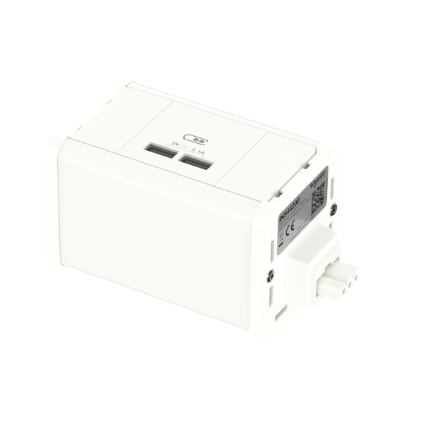 Unica system+ - nourrice précâblée m - usb a+a - blanc