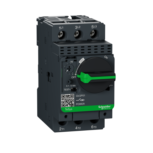 Schneider Electric Disjoncteur Moteur Gv2P 0,1 à 0,16 A 3P 3D Déclencheur Magnétothermique