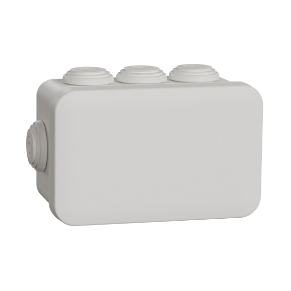 Mureva box - boite de dérivation avec embouts - 105x65x55 - ip55 - blanc polaire