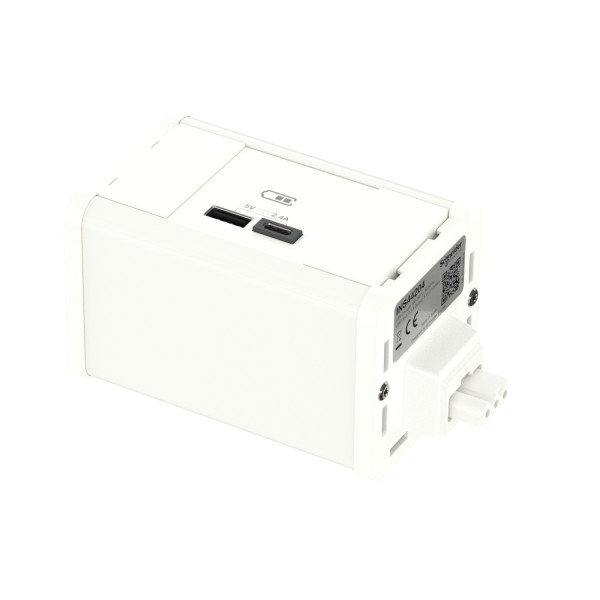 Unica system+ - nourrice précâblée m - usb a+c - blanc