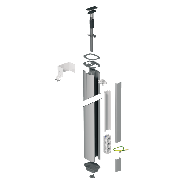 Schneider Electric Optiline 45, Colonne Fixe à Vérin Aluminium 1 Face de 3,5 à 3,9 M