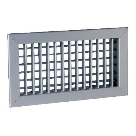 Aldes sc 102 d f3 -  500 x 150 mm - grille acier double déflexion