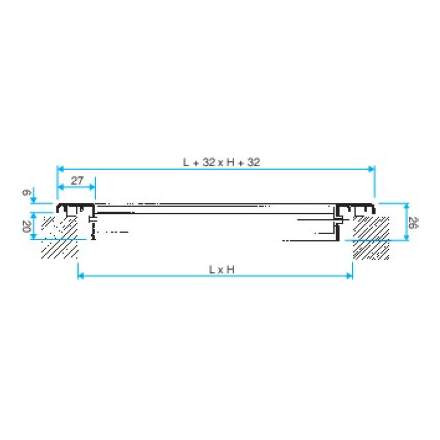 Aldes ac 101 f3 -  300 x 150 mm - grille aluminium simple déflexion