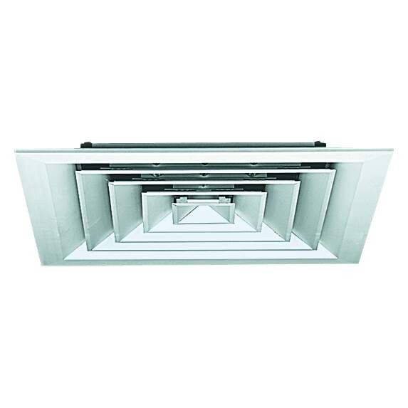 Aldes sf 704 - 375 x 375 mm - diffuseur aluminium carré à noyau amovible