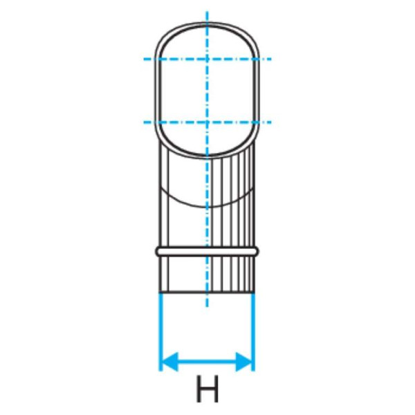 Aldes ch 30° -  975/265 mm - coude horizontal oblong