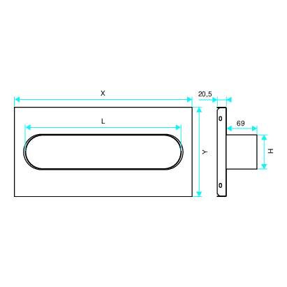 Aldes virole oblongue 545x165 / 600x200