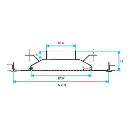 Aldes sc 369 r - {diam} 200 mm - diffuseur acier carré pour dalles faux-plafond