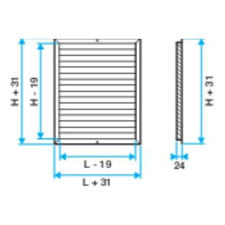 Grille de Transfert Blanche 100 x 310 mm Aldes