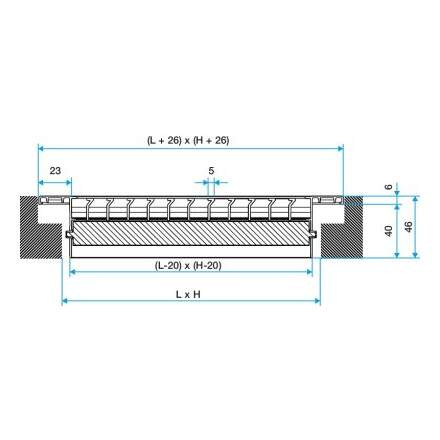 Aldes agb - 1500 x 150 mm - registre