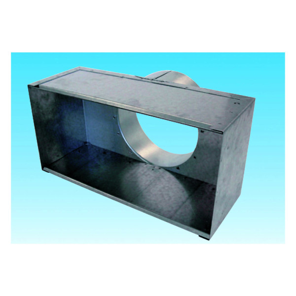 PLENUM ABS POUR GRILLES 600X150 RACCORD OBLONG EQUIV D160/200/250 OBLG + VOLET. (PGRO 600X150)